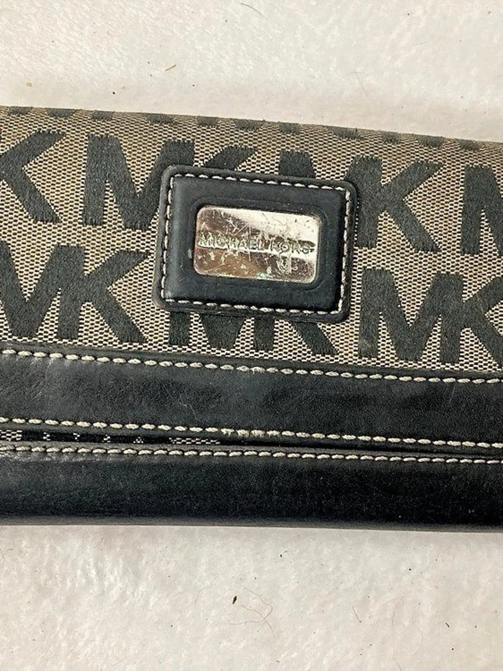 Michael Kors Logo Continental Wallet in Black & Brown